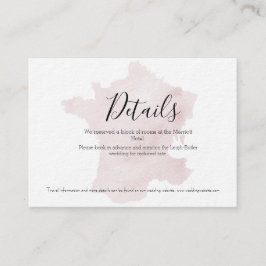 Aquarel Silhouet Frankrijk Huwelijksdetailkaart Informatiekaartje