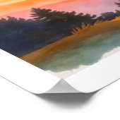 Aquarel SIMPLE Zonsondergang Kunstposter Poster (Hoek)