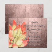 Aquarel Sinaasappel getipte Succulent perzik Recep Informatiekaartje (Voorkant / Achterkant)