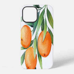 Aquarel Sinaasappelvruchten: Takken Geïsoleerd. iPhone 12 Hoesje