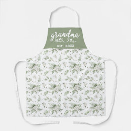 Aquarel Sneeuwbes Ceder Takken Oma Est Schort