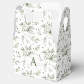 Aquarel Sneeuwbes Witte Ceder Tak Kerstmis Bedankdoosjes (Geopend)