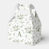 Aquarel Sneeuwbes Witte Ceder Tak Kerstmis Bedankdoosjes (Voorkant Zijde)