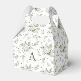 Aquarel Sneeuwbes Witte Ceder Tak Kerstmis Bedankdoosjes