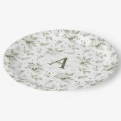 Aquarel Sneeuwbes Witte Ceder Tak Kerstmis Papieren Bordje (Gekanteld)