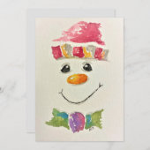 Aquarel Sneeuwman Kerstkaarten Feestdagenkaart (Voorkant / Achterkant)