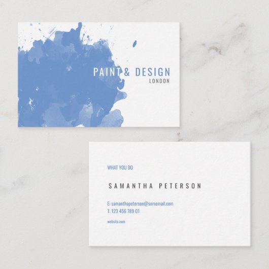 Aquarel splash-effect visitekaartje (Voorkant / Achterkant)