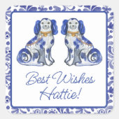 Aquarel Staffordshire Honden Vierkante Sticker (Voorkant)