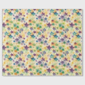 Aquarel sterren - veelkleurig cadeaupapier (Vlak)