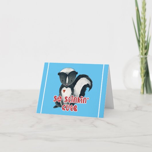 Aquarel stinkdier zo schattig stinkend kaart (Voorkant)