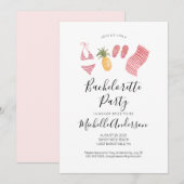 Aquarel strand bruidsfeest uitnodiging (Voorkant / Achterkant)