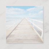 Aquarel Strand Bruiloft Scan Code RSVP Informatiekaartje (Achterkant)