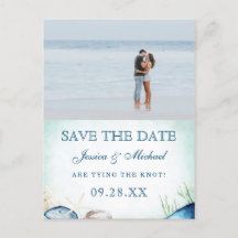 Aquarel Strand Calligrafie Foto Save The Date