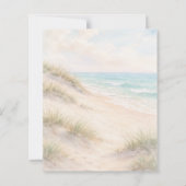 Aquarel strand duinen trouw uitnodiging (Achterkant)