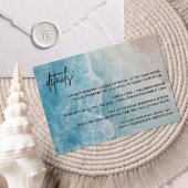 Aquarel Strand Huwelijksdetails Op Het Strand Informatiekaartje