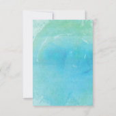 Aquarel Strand Oceaan Bruiloft Tafel Nummerkaart Kaart (Achterkant)