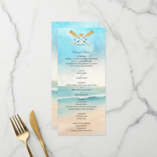 Aquarel Strand Riemen Trouwdag Menu
