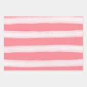 Aquarel Strand Roze koraal strepen Inpakpapier Vel (Voorkant 3)