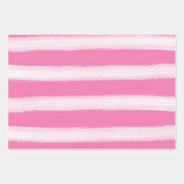 Aquarel Strand Roze koraal strepen Inpakpapier Vel