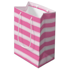 Aquarel Strand Roze Strepen Medium Cadeauzakje