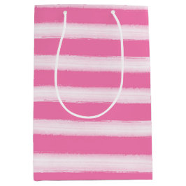 Aquarel Strand Roze Strepen Medium Cadeauzakje