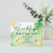 Aquarel strand thema adreswijziging, aankondigingskaart (Staand voorkant)