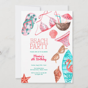aquarel strand zomer feest verjaardag kaart