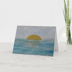 Aquarel strand zonnige dag blanco notitiekaart
