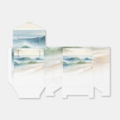 Aquarel Strandgolven Rusticale Kust Bruiloft Bedankdoosjes (Uitgevouwen)