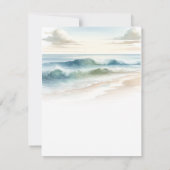 Aquarel Strandgolven Rustieke Kust Huwelijksreacti Kaart (Achterkant)