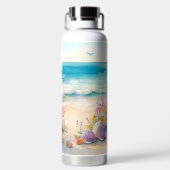 AQUAREL STRANDSCÈNE MET SCHELPEN WATERFLES (Achterkant)