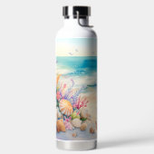 AQUAREL STRANDSCÈNE MET SCHELPEN WATERFLES (Links)
