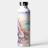 AQUAREL STRANDSCÈNE MET SCHELPEN WATERFLES (Links)