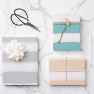 Aquarel Strandstrepen Inpakpapier Vel