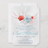 Aquarel Succulente Bloem Botanische Bat Mitzvah Kaart (Voorkant)