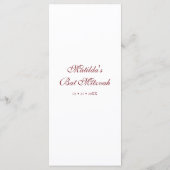 Aquarel Succulente Bloem Botanische Bat Mitzvah Menu (Achterkant)