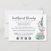 Aquarel Succulente Cactus Rustieke Bedankkaart Kaart (Achterkant)