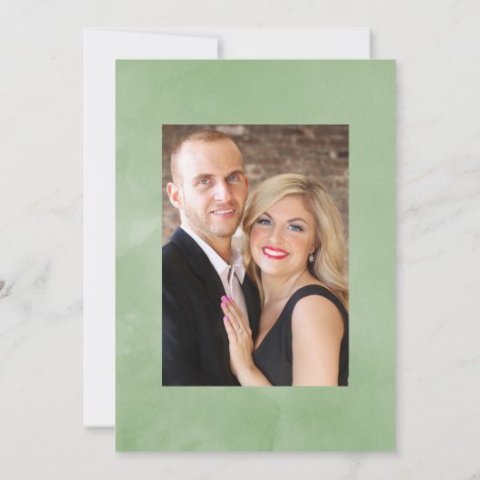 Aquarel Succulente Geometrische Trouwfoto Save The Date (Achterkant)