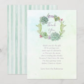 Aquarel Succulenten Baby Shower Bedankt (Voorkant / Achterkant)