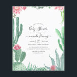 Aquarel Succulenten Baby Shower Uitnodiging Flyer<br><div class="desc">Trendy succulenten baby shower uitnodiging ontworpen om snel en gemakkelijk aangepast te worden aan uw evenement details. Enveloppen zijn niet inbegrepen. Voor dikkere uitnodigingen met enveloppen en bijpassende producten met hetzelfde thema,  zie de collectie hieronder.</div>