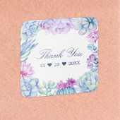 Aquarel Succulenten Bloem Cactus Bedankt Vierkante Sticker