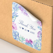 Aquarel Succulenten Bloemige Cactus Bedankt Vierkante Sticker