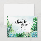 Aquarel Succulenten Bruidsmeisjes Bruiloft Plat Be Bedankkaart (Voorkant / Achterkant)