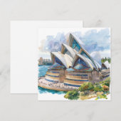Aquarel Sydney Opera House Aussie Feestdagenkaart (Voorkant / Achterkant)