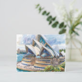 Aquarel Sydney Opera House Aussie Feestdagenkaart (Staand voorkant)