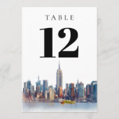 Aquarel Tafelnummer New York City (Achterkant)