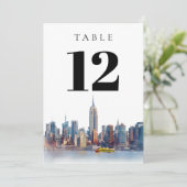 Aquarel Tafelnummer New York City (Staand voorkant)