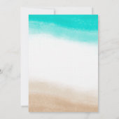 Aquarel Teal & Tan Elegante Strandbruiloft Kaart (Achterkant)