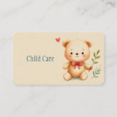 Aquarel Teddy Beer Kind Minding Babysitten Visitekaartje (Achterkant)