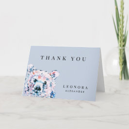 Aquarel Teddybeer Babyshower Bedankkaart